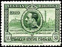 Spain 1929 Expo Sevilla Barcelona 10 CTS Verde Edifil 437